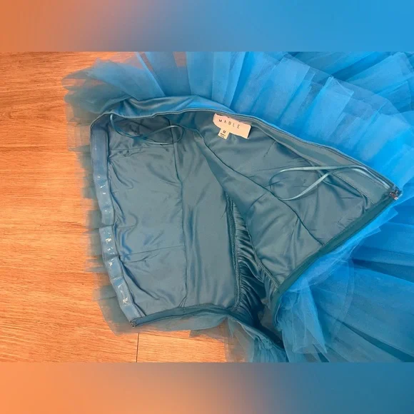 NWOT ‘Never Tulle Much’ Tulle Minidress - Size M/ Aqua - Picture 3 of 6
